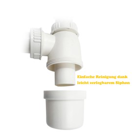 Elegant Design Siphon for Washbasins & Washbasins - Flexible Adjustable, Easy to Clean & with Effective Odour Trap, Made of Durable Plastic, Easy Installation (G1 1/4 Inch)