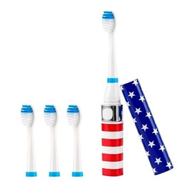 Pursonic - Cepillo de dientes sónico portátil funciona con pilas, incluye 3 cabezales de cepillo incluidos, 22.000 golpes por minuto, cepillo para lle