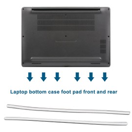 Create idea Set of Laptop Adhesive Strip Bottom Case Foot Pad Anti-Skid Pad with Adhesive Backing Compatible with Dell Latitude 7400 E7400 Rubber Feet Strip, Upper + Lower
