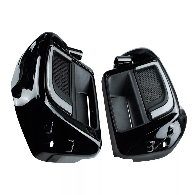 HCMOTORKU Lower Vented Leg Fairing Grille LED Light For Harley