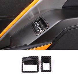 Sekhyna Window Lift Switch Button Cover Trim Compatible with Corvette C7 Stingray 2014-2019 ABS 2PCS Window Lift Button Panel Molding Cover Trim (ABS Carbon)