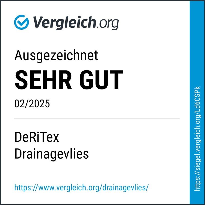 DeRiTex 300 g/m² drainage fleece, filter fleece GRK2 (1 m