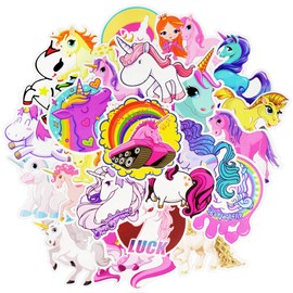 QTL Unicorn Stickers for Kids Girls Teens Unicorn Party Supplies Waterproof Vinyl Stickers for Water Bottle Laptop Gifts 30Pcs