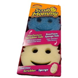 Scrub Daddy Scrub Mommy Putzschwamm, Topfreiniger Küchenschwämme, Putzmittel mit Texturveränderung, kratzfreier Spülschwamm, geruchsresistenter Smiley Schwamm, Geschirrschwamm - 2er Pack Blau