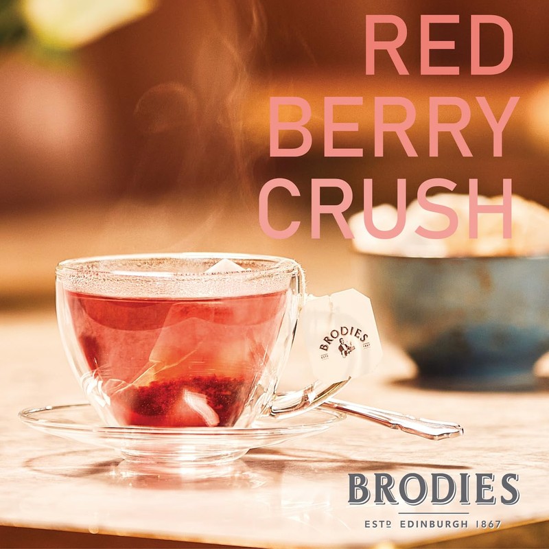Brodies Tea, Red Berry Crush, Caffeine Free Tea Imported from