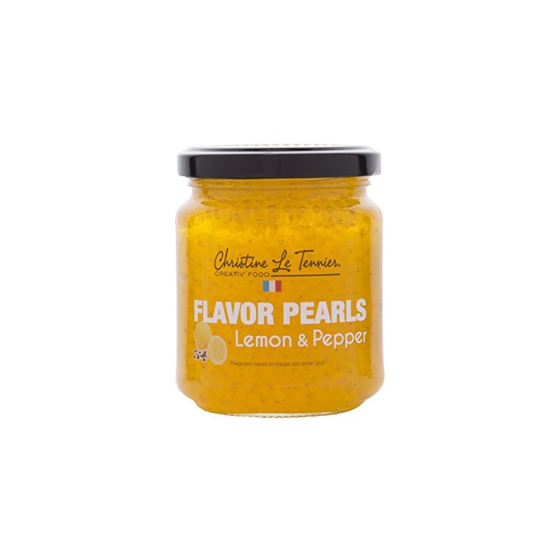 Christine Le Tennier Lemon & Pepper Flavor Pearls, 7oz Jar