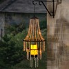 Hanging Candle Chandelier Outdoor, Battery Operated Clear Acrylic Beaded Chandelier