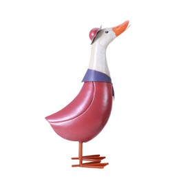 Mloarts 14" Retro Metal Porch Goose Statue for Yard and Garden,Heavy Duty Iron Pink Garden Statues for Outside Duck Decor,Cartoon Yard Statues Outdoor Goose Decor as Duck Gifts Easy to Assemble