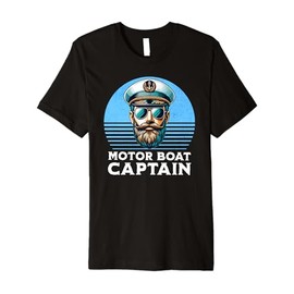 Motor Boat Captain Funny Nautical Premium T-Shirt
