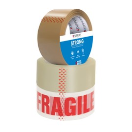 UK SUPPLIES LIMITED Packaging Parcel Tape With Low Noise & Secure Sticky Seal 1 Brown, 1 Clear & 1 Fragile Tape For Strong Packing Parcel, Boxes, Moving House Mixed Tape 48mmx66m | Packing Tape (3)