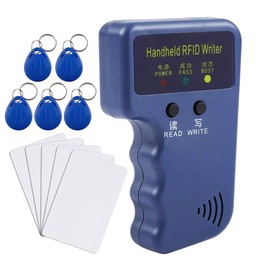 iQuickey Upgraded 125KHz RFID Card Reader Writer & Cloner, Handheld Access Control Duplicator for EM4100/T5577/EM4305, Includes 10pcs Writable Key Cards (NOT for 13.56MHz)