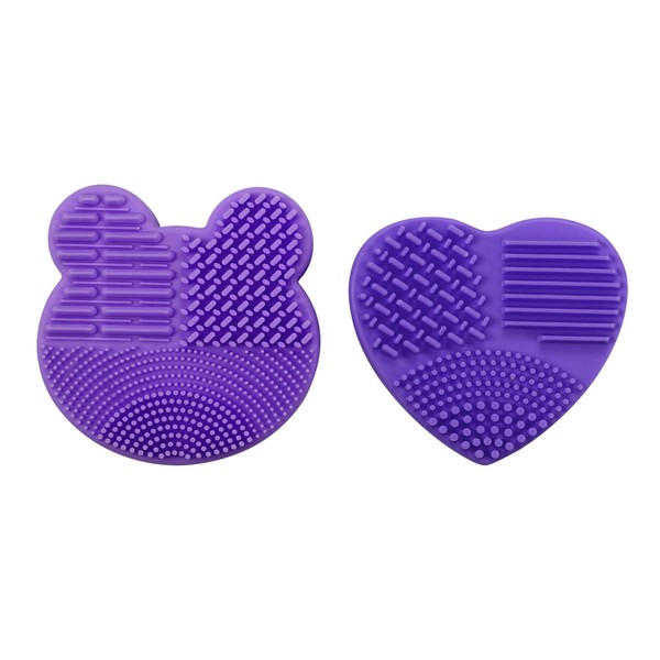 Vtrem Makeup Brush Cleaner Mat 2 PCs Bear & Heart
