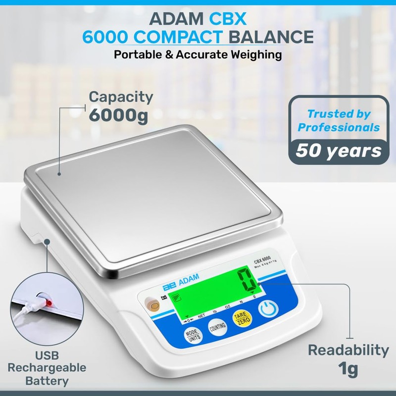 Adam Equipment CBX 6000 Compact Balance 6000g Capacity x 1g