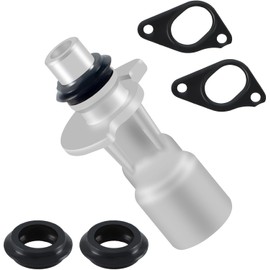 Upgrade Aluminum Engine Oil Cooler Inlet Connector Compatible with Land Rover LR4 Range Rover Sport, with Two Water Pump Gaskets Replaces# LR028136 LR030593 LR049370 C2Z18658