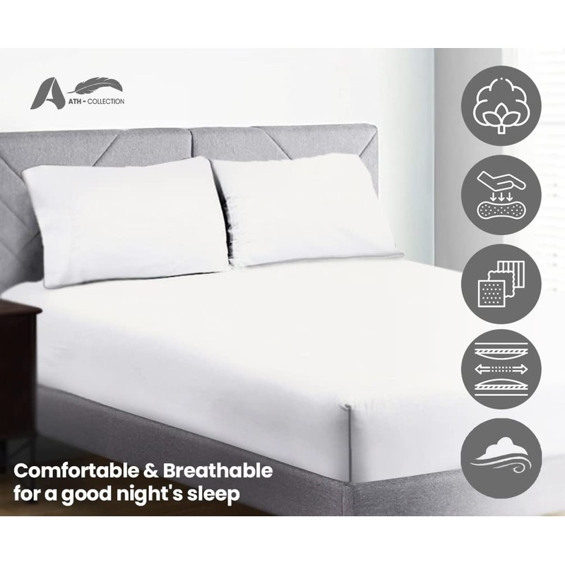 AATH COLLECTION Egyptian Cotton Fitted Sheet 23 CM Deep, 200
