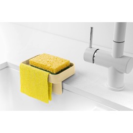 Blim Plus Sponge Holder with Suction Cups, Matte Yellow (Desert) Made of Plastic, 100% Recyclable, Non-Toxic, Easy to Clean, No Water Resistance, Suitable for Sponges and Kitchen Towels