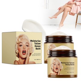 Turmeric Face Balm Made of Beef Tallow and Honey, Beef Tallow Skincare, Tallow Bio for Skin Care, Skin Care with Beef Tallow Tallow, for Face and Body for Face, Body Moisture, Pack of 2