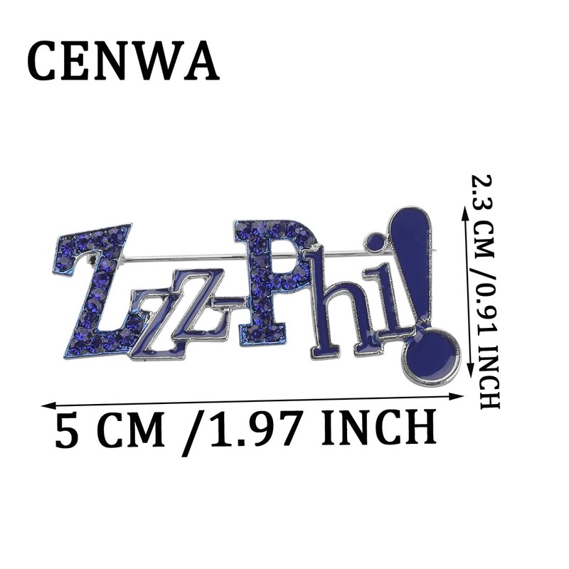 CENWA Zeta Phi Broche de diamantes de imitación Broche de