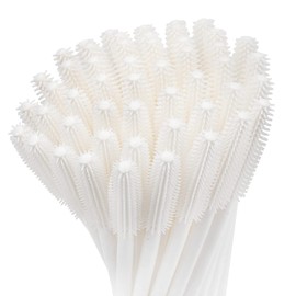 100 bobinas desechables de silicona para pestañas, cepillo de rímel, varitas de pestañas, suministros de extensión de pestañas, herramienta de maquillaje de belleza (todo blanco)