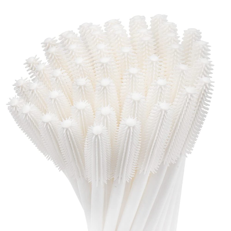 100 bobinas desechables de silicona para pestañas, cepillo de rímel,
