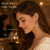 14K Gold Plated Dainty Dangle Hoop Earrings for Women, Hypoallergenic