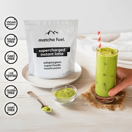 Matcha Fuel Matcha Fuel SuperLatte - Mushroom, Superfood & Adaptogenic Latte Powder | Energy, Focus & Immunity | Lion's Mane, Reishi, Cordyceps, KSM-66 Ashwagandha | Gluten Free | Vegan | 15 Servings (300g)
