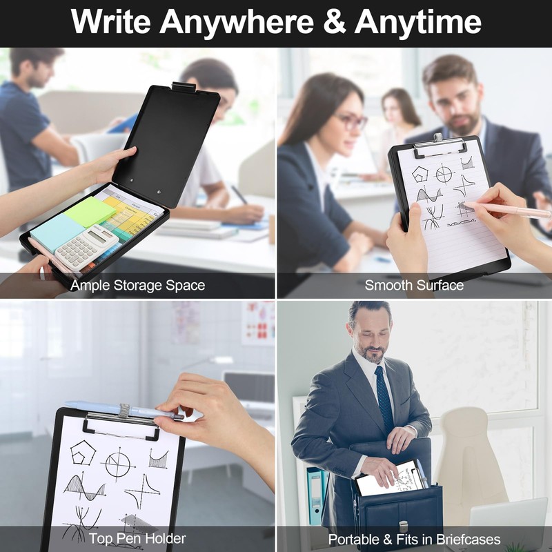 Meiikun Small Clipboard with Storage, A5 Clipboards with Pen Holder,