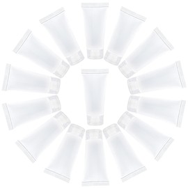 AUEAR, 24 Pack 20 Ml Empty Refillable Plastic Soft Tubes Travel Bottles Holder with Screw Caps Cosmetic Tube