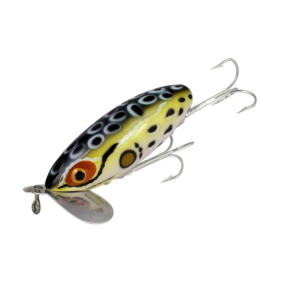 Arbogast Jitterbug Topwater Bass Fishing Lure - Excellent for Night Fishing, Cricket Frog, G650 (3 in, 5/8 oz)