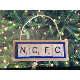 NCFC North Carolina FC Soccer MLS Christmas Ornament Letters Tiles