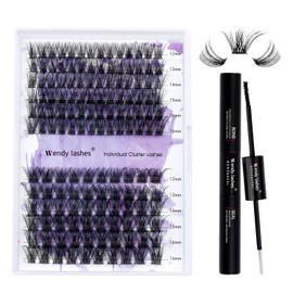 WENDY LASHES Lash Extension Set C-Curl 0.07 mm C3+C9 Naturally Soft 12-16 mm | Eyelash Extensions, Cluster Lashes DIY with Bond and Seal, C Curl 12-16 mm Mixed Eyelash Extensions at Home