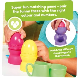 Toomies TOMY Hide and Squeak Egg Stackers Baby Toy - Stacking Egg Cups with 3 Squeak and 3 Rattle Eggs - Shape Sorter Toddler Toys - Engaging Baby Sensory Toys - Baby Toys 6 Months Plus to 36 Months