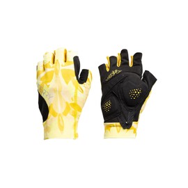 Terry Cycling Gloves, Soleil Half Finger Padded Bike Gloves for Women Biking UPF 50+ Sun Protection Short Finger Glove - Aqueous Sun, Large