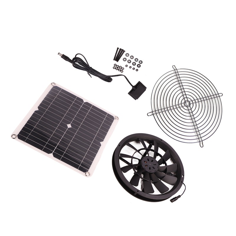 18V 12W Solar Exhaust Fan Kit Waterproof DC Brushless Round