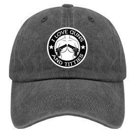 I Love Guns and Titties caps Baseball hat for Women Pigment Black Womens Golf hat Gifts for Mom Cycling Caps