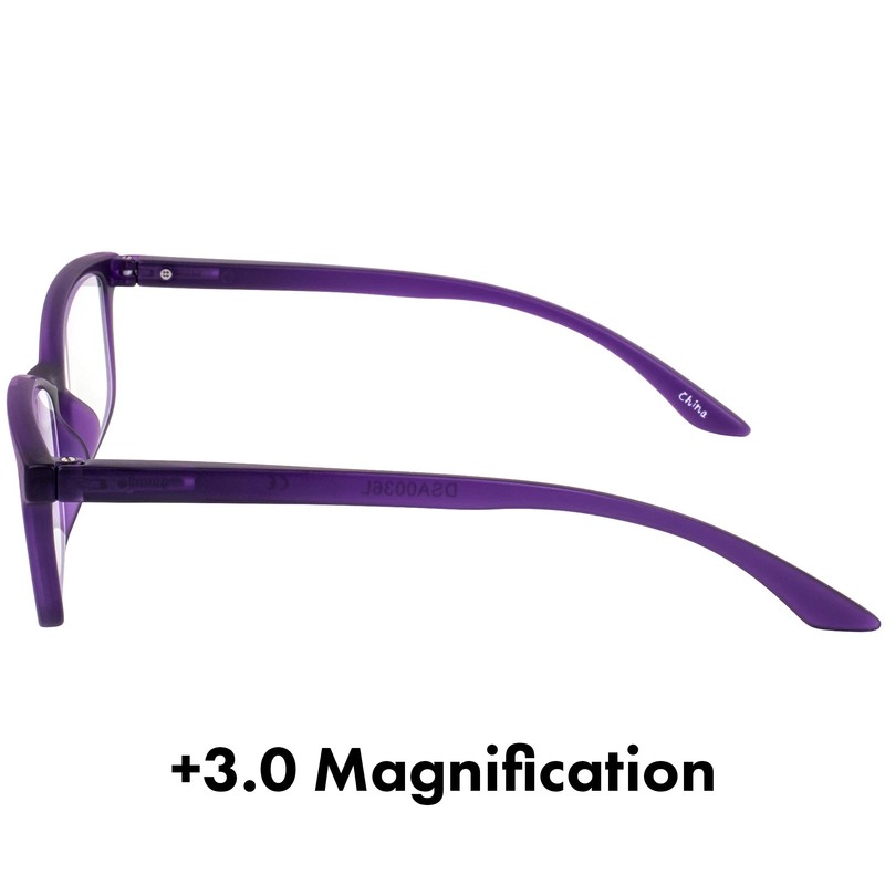 Birdz Eyewear BPA-Free Reading Glasses – Royal Purple Soft-Touch Frame,