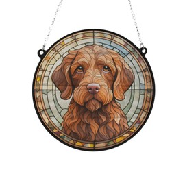 Image Industry Vizsla Wirehaired Stained Glass Effect Suncatcher - Garden Gift - Dog Gift - Pet Memorial (19cm)