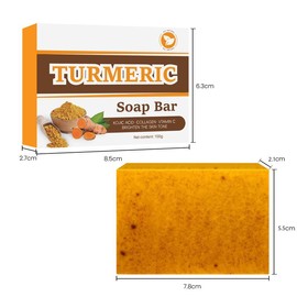 Miaofutong Turmeric & Kojic Acid Brightening Soap, Dark Spot Remover, Kojic Acid Soap Bar, Body Wash Lemon Moisturizing Gentle for Daily Skin Care Body Care Cleanser Comfort Cleansing Gel Foam - Specification: 1*Soap+1*Foaming