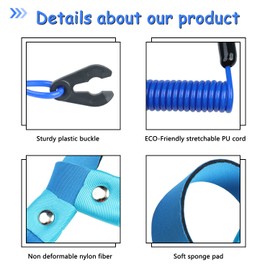 Boat Kill Switch Lanyard Suit for All Yamaha Jet Ski Waverunner, Marine Outboard Motor Engine Cut Off Stop Tether Wrist Strap, EW2-68348-00-00 Replacement (Blue)