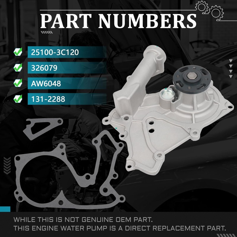 IRONTEK Water Pump Fit for Genesis 2017-2020 G80, for Hyundai