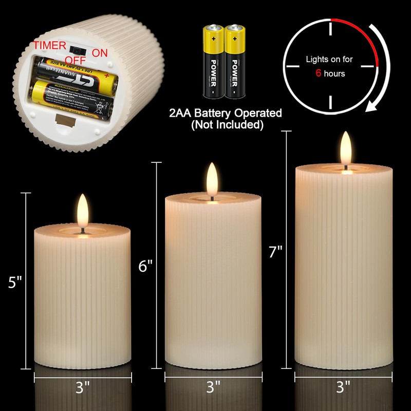 DRomance Battery Operated Flameless Candles with 6 Hour Timer 3