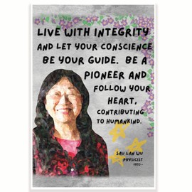 Printlabz Live With Integrity Quote Classroom Poster - Sau Lan Wu 12 x 18 Inch - Classroom Decor - Science Classroom Must Haves - Back To School Decor - CPS0715