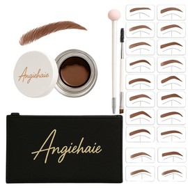 Eyebrow Stamp Stencil Kit for Women Auburn, Waterproof & Smudge-Proof Brow Set with 24 Reusable Shaping Stencils, Long-Lasting Pomade & Eyebrow Sealer – Great for Older Women