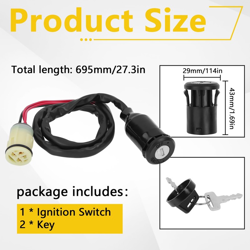 TXRXIZ Ignition Switch Key, Compatible with Honda ATV Rancher 350