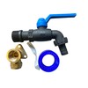 Double/SingleOutlet Ultra Tough Nylon Garden Tap+Brass 15mm Wallplate+PTFE Tape (Single