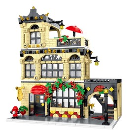 Juego de 1489 piezas de bloques de construcción para restaurantes de la ciudad, juego de rompecabezas de arquitectura y colección de modelos...       
