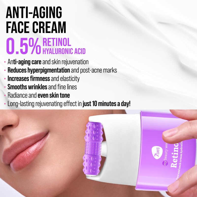 7DAYS Rejuvenating Face Cream with Retinol and Massager - 40ml