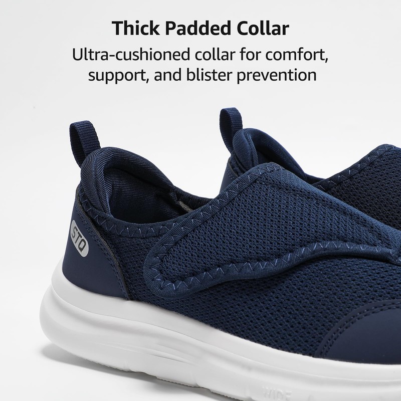 STQ Wide Toe Box Shoes Women Walking Shoe, Hook and