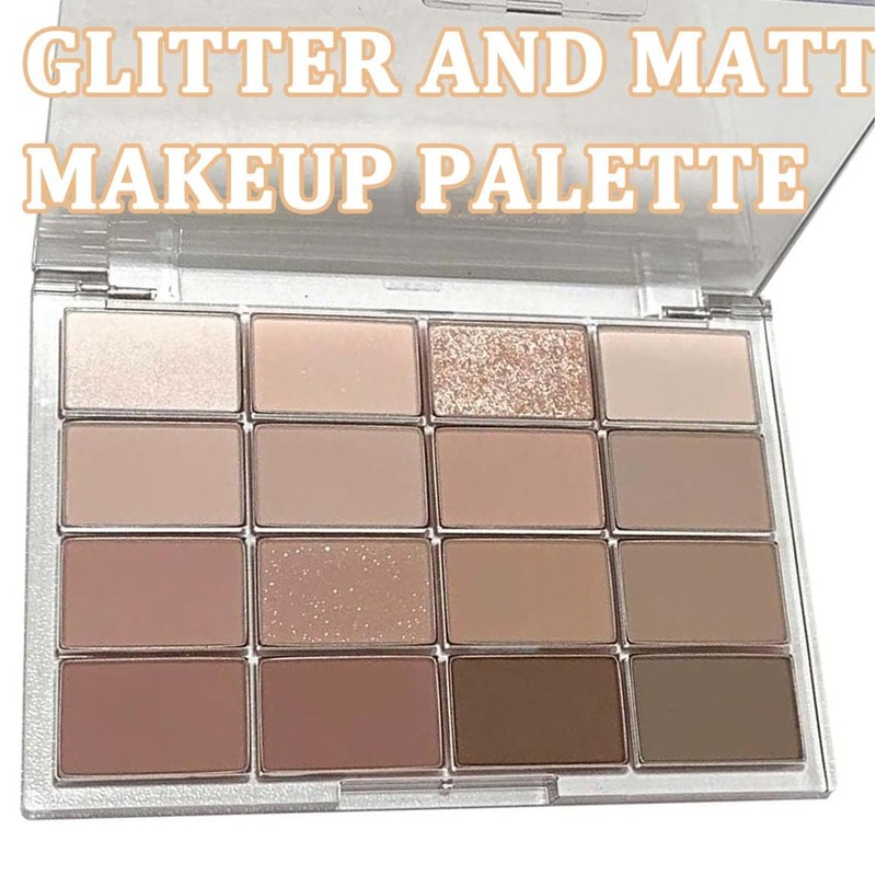 16 Color Nude Eyeshadow Palette for Women - Long-lasting, Pigmented,