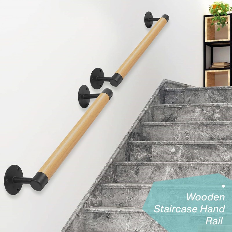 Purife 18 inch Real Wood Grab Bar Hand Rails for